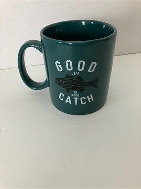 Life Is Good Dark Green 'Good Catch' Fish Coffee Mug